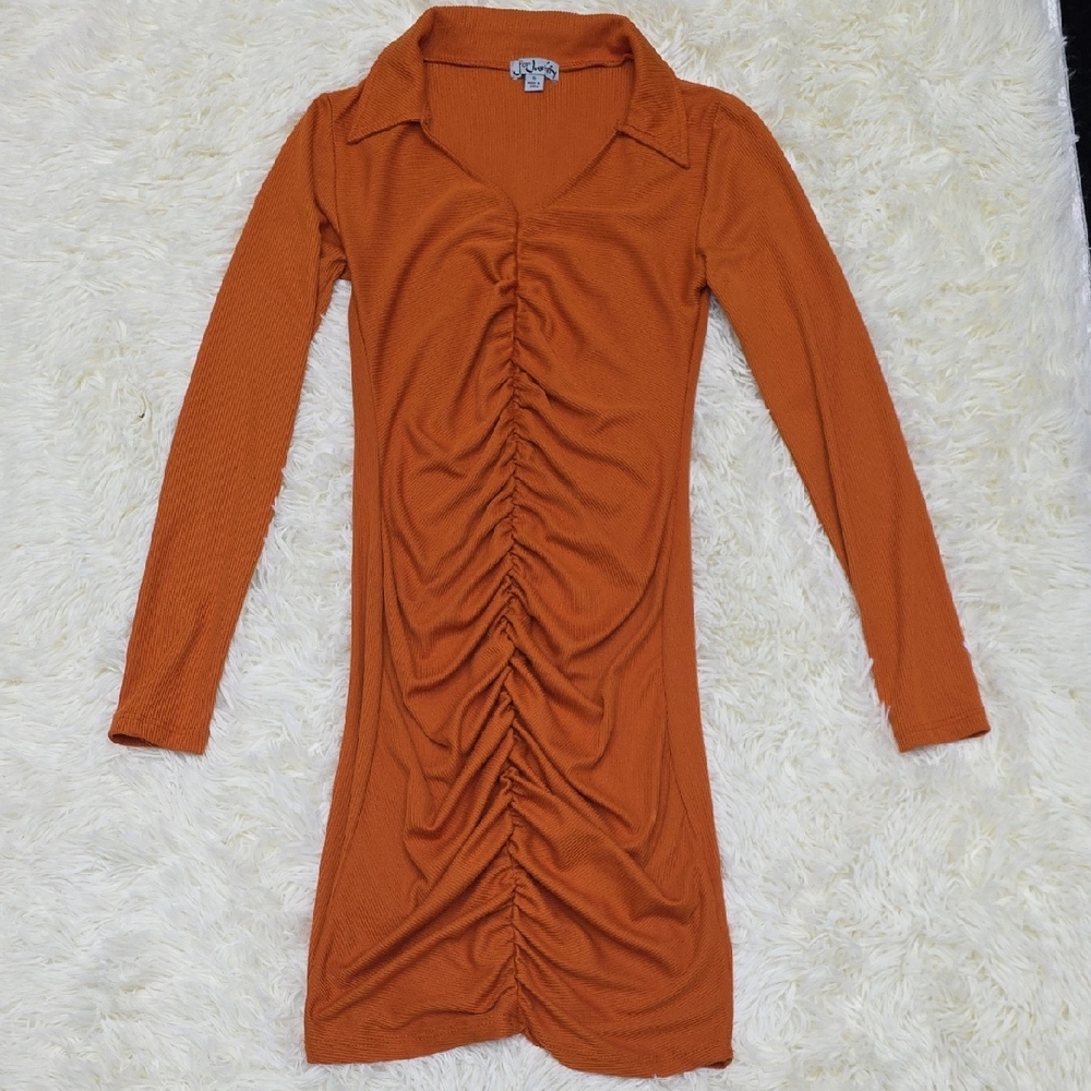 J for Justify Terracotta Ruched Dress